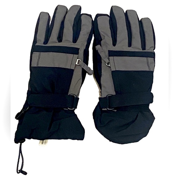 Lands’ End Kids Waterproof Squall Gloves in Black/Gray- Size M - Picture 1 of 10